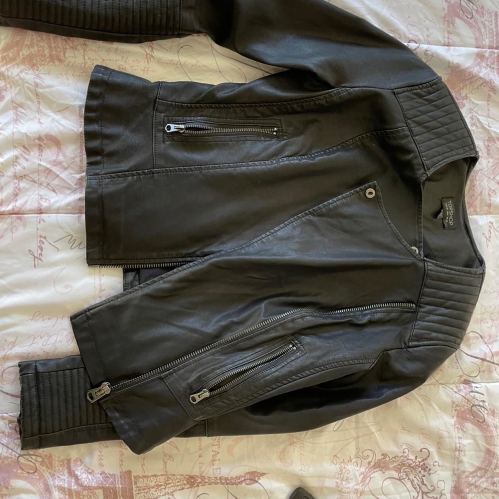 Leather jacket from top shop, black
